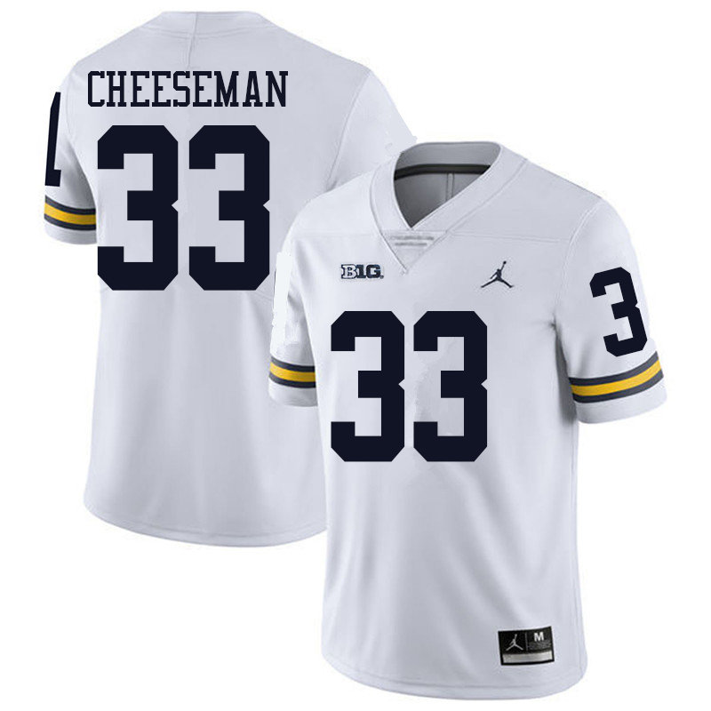 Jordan Brand Men #33 Camaron Cheeseman Michigan Wolverines College Football Jerseys Sale-White - Click Image to Close